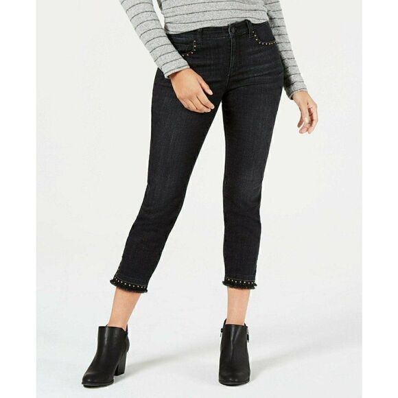 STYLE & CO $65 Dark Gray Studded Mid Rise Skinny A - Picture 3 of 6